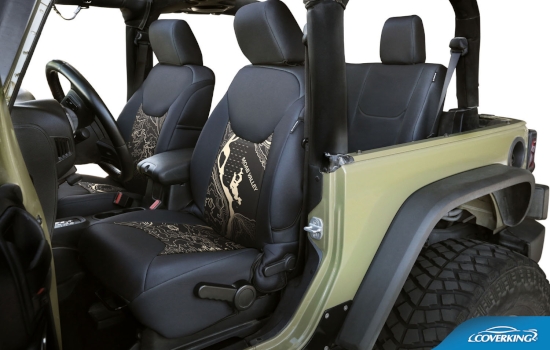 JK/JKU NeoSupreme Topographical Front Seat Covers (2007 - 2018 Jeep Wrangler  Vehicle) | National Car Covers